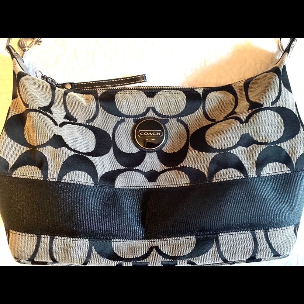 Coach Signature Handbag - Black & Gray